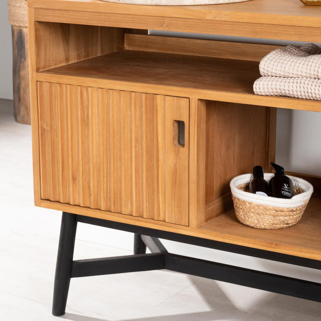Meuble sous vasque en teck Mya 130 cm Meuble sous vasque en teck Mya 130 cm