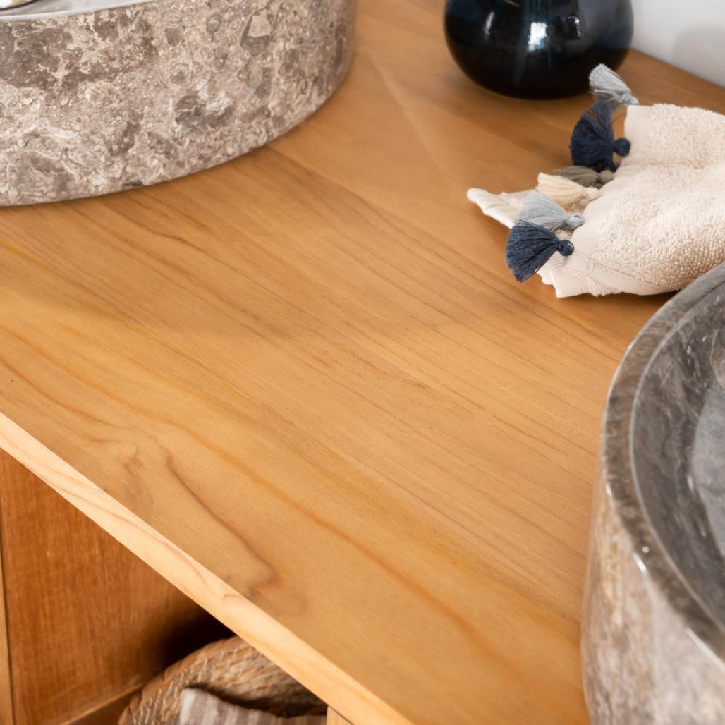 Meuble en teck salle de bain Théa 130 cm