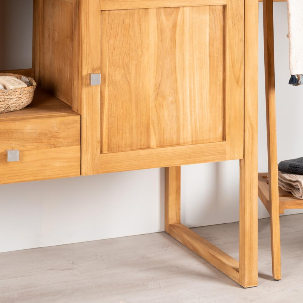 Meuble en teck salle de bain Théa 130 cm