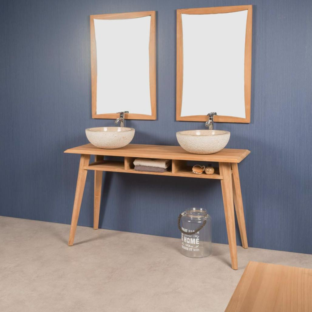Meuble sous vasques en teck Tango 140 cm Meuble sous vasques en teck Tango 140 cm
