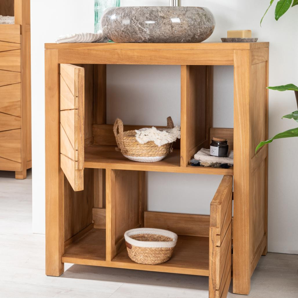 Meuble de salle de bain en teck massif Cosy 70 cm Meuble de salle de bain en teck massif Cosy 70 cm