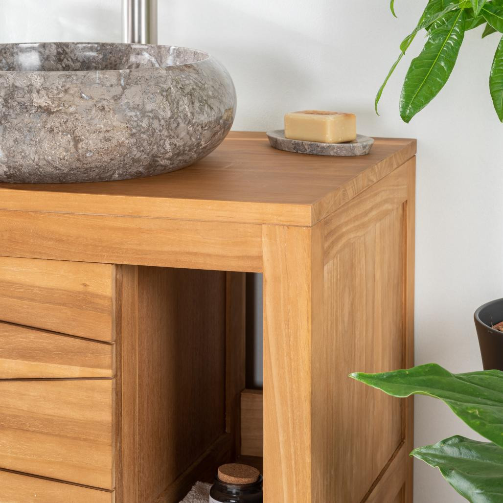 Meuble de salle de bain en teck massif Cosy 70 cm Meuble de salle de bain en teck massif Cosy 70 cm