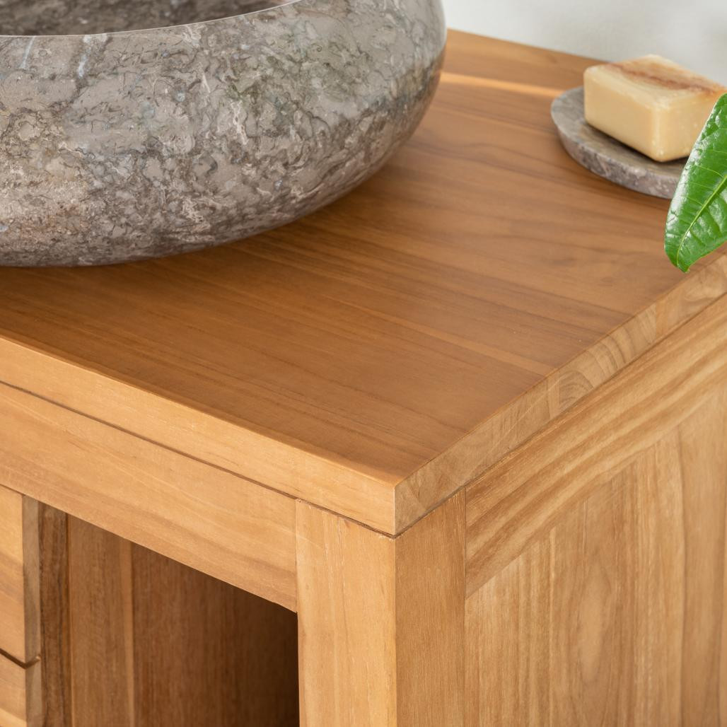 Meuble de salle de bain en teck massif Cosy 70 cm Meuble de salle de bain en teck massif Cosy 70 cm