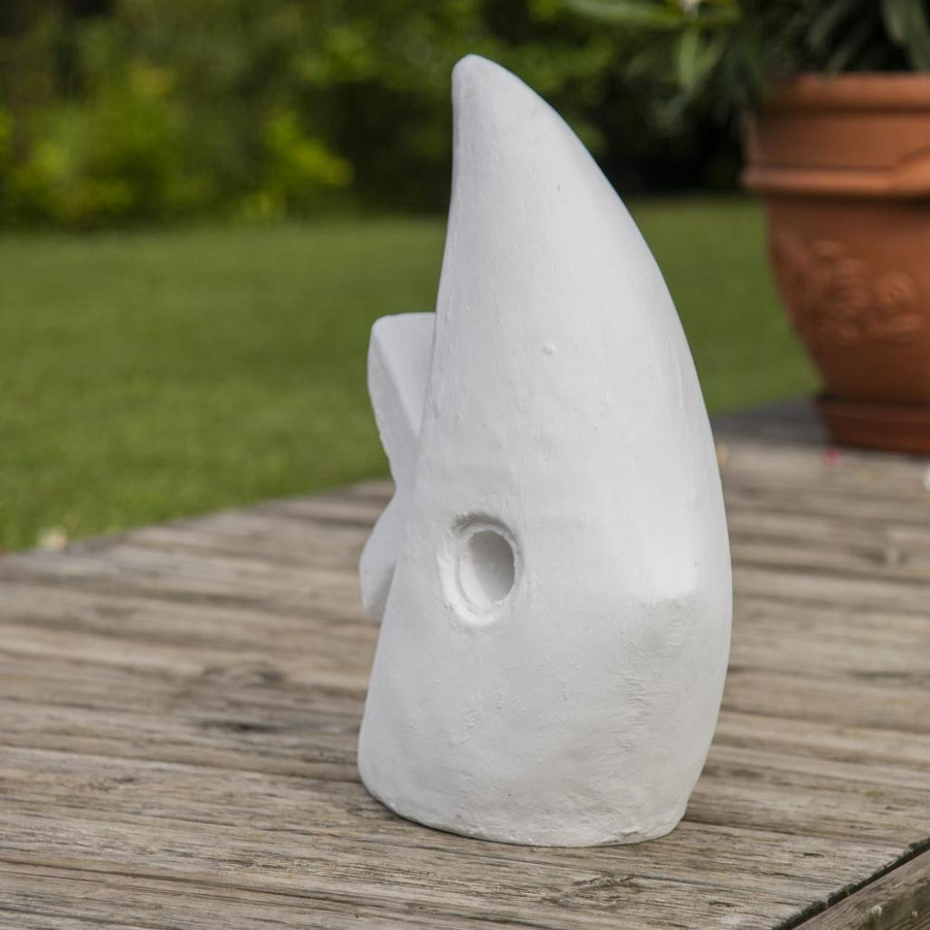 Statue design de jardin poisson petit modèle blanc 50cm