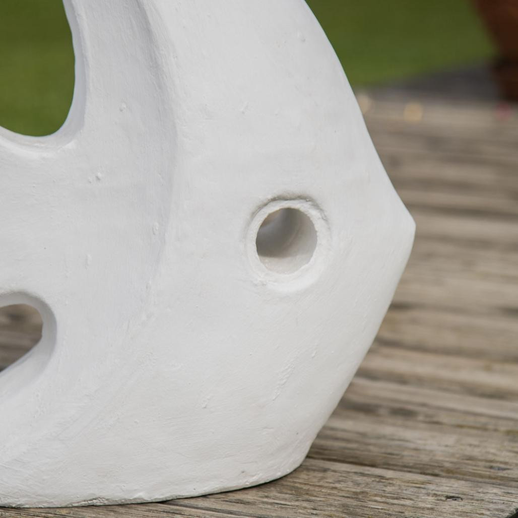 Statue design de jardin poisson petit modèle blanc 50cm