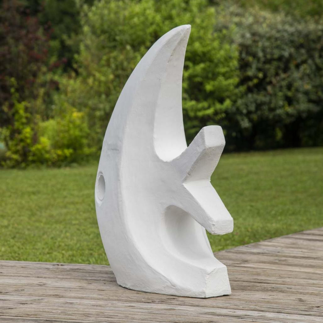 Sculpture design grand poisson blanc 100 cm Sculpture design grand poisson blanc 100 cm