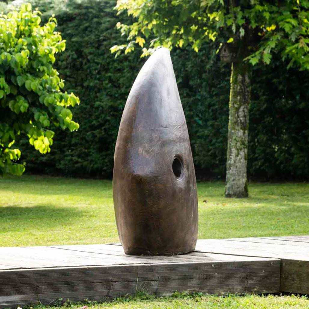 Grande sculpture moderne poisson 100 cm brun Grande sculpture moderne poisson 100 cm brun