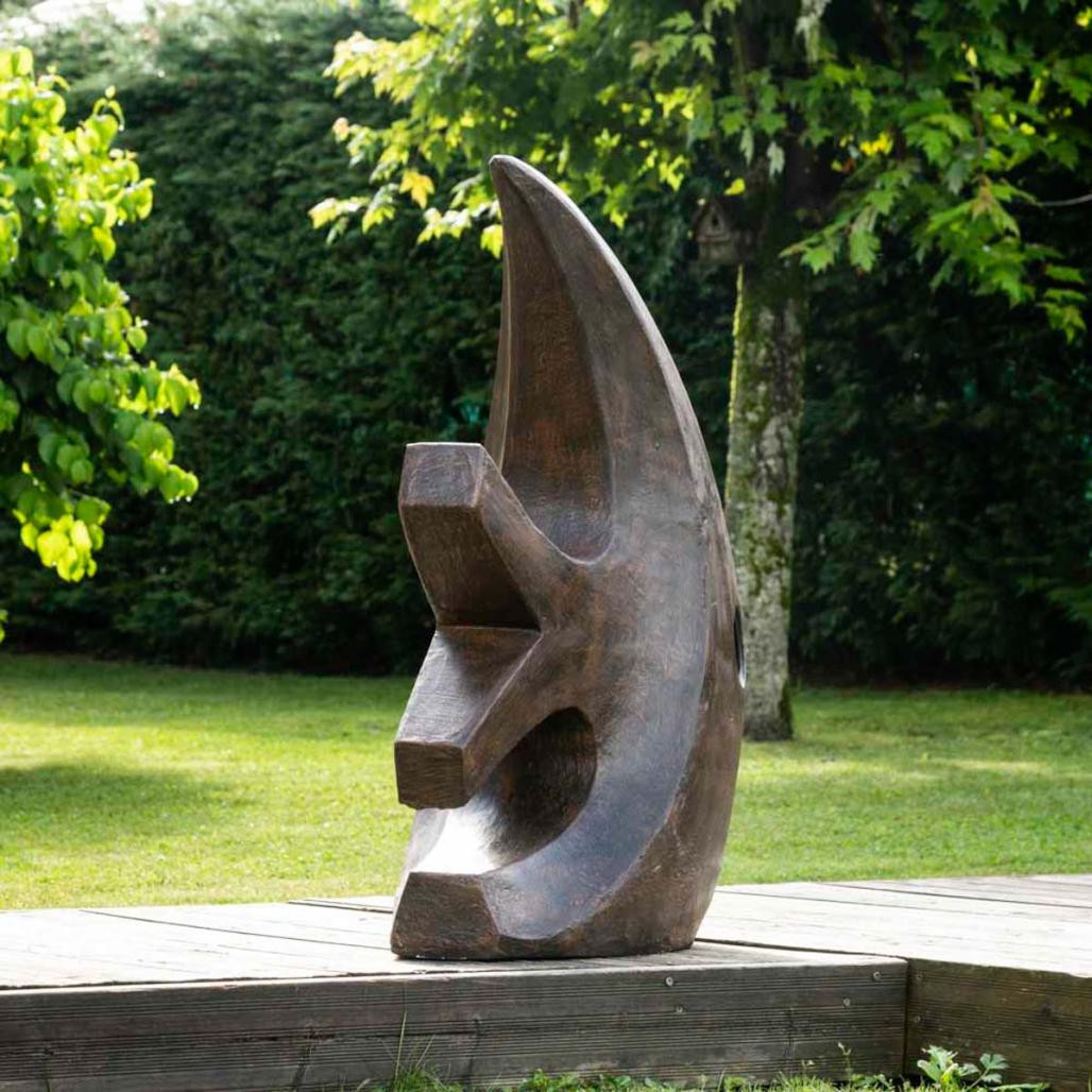 Grande sculpture moderne poisson 100 cm brun Grande sculpture moderne poisson 100 cm brun