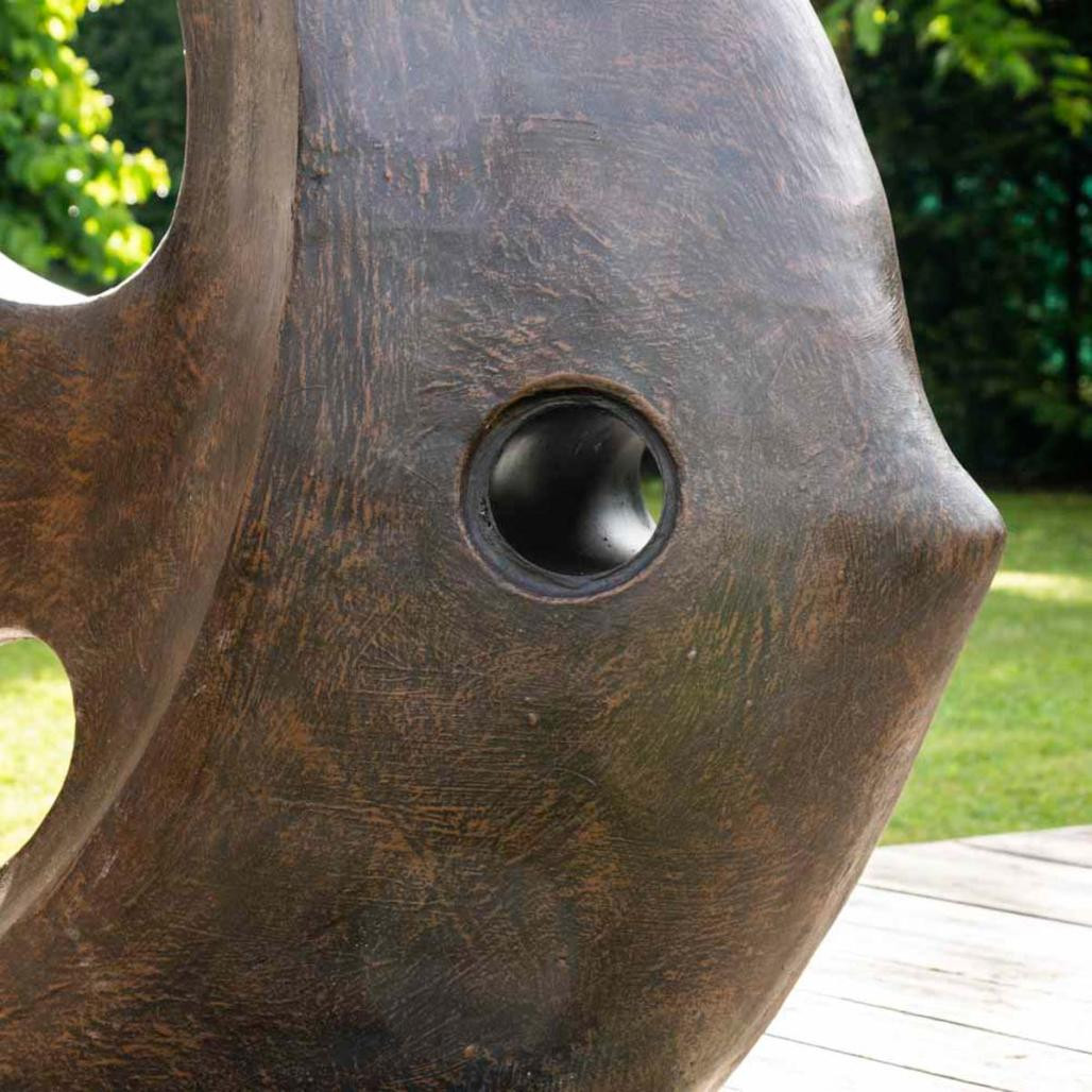 Grande sculpture moderne poisson 100 cm brun Grande sculpture moderne poisson 100 cm brun