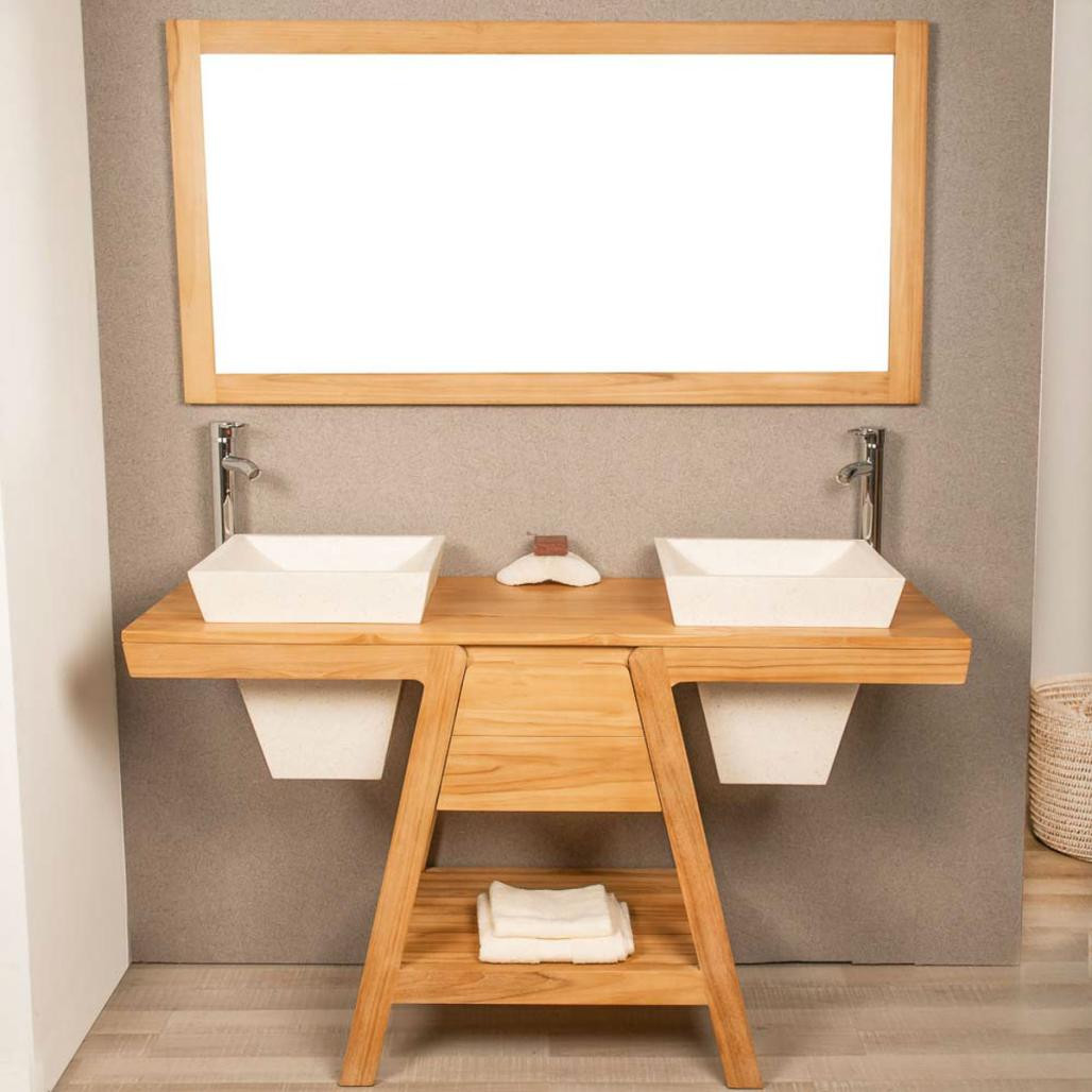 Meuble avec vasque en teck Khéops 140 Meuble avec vasque en teck Khéops 140
