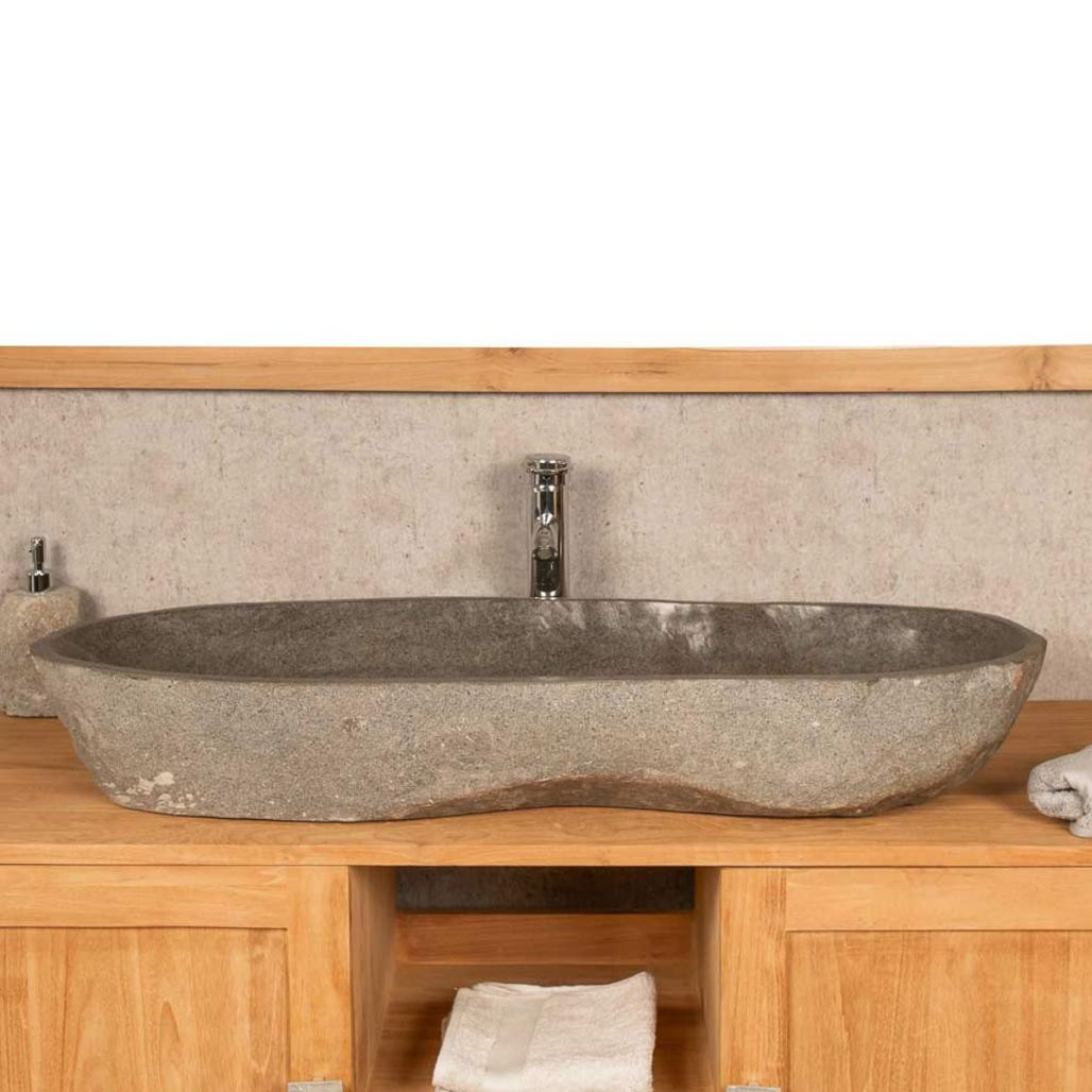 Grande vasque en pierre de rivière 100 Grande vasque en pierre de rivière 100