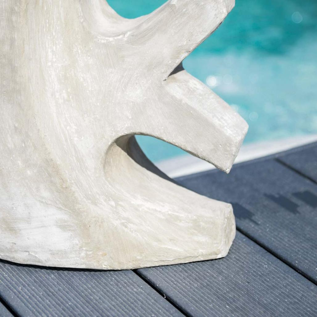 Sculpture moderne jardin poisson petit modèle gris 50 cm