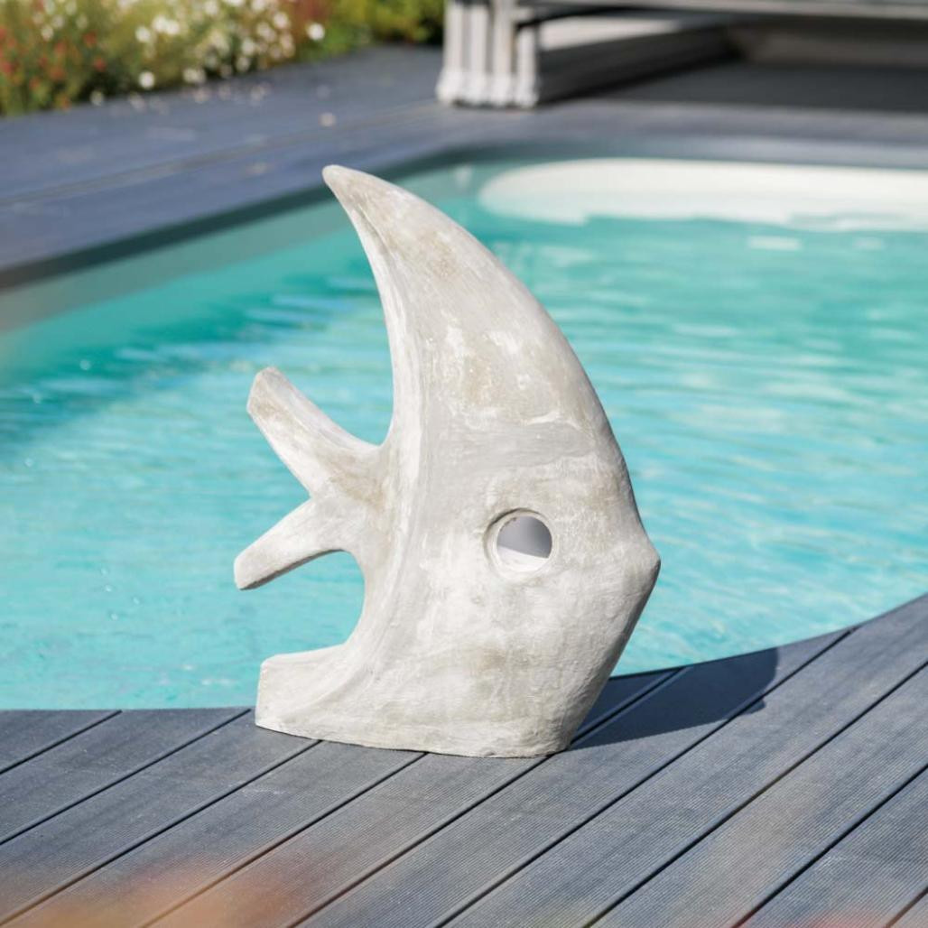 Sculpture contemporaine poisson 78 cm gris Sculpture contemporaine poisson 78 cm gris