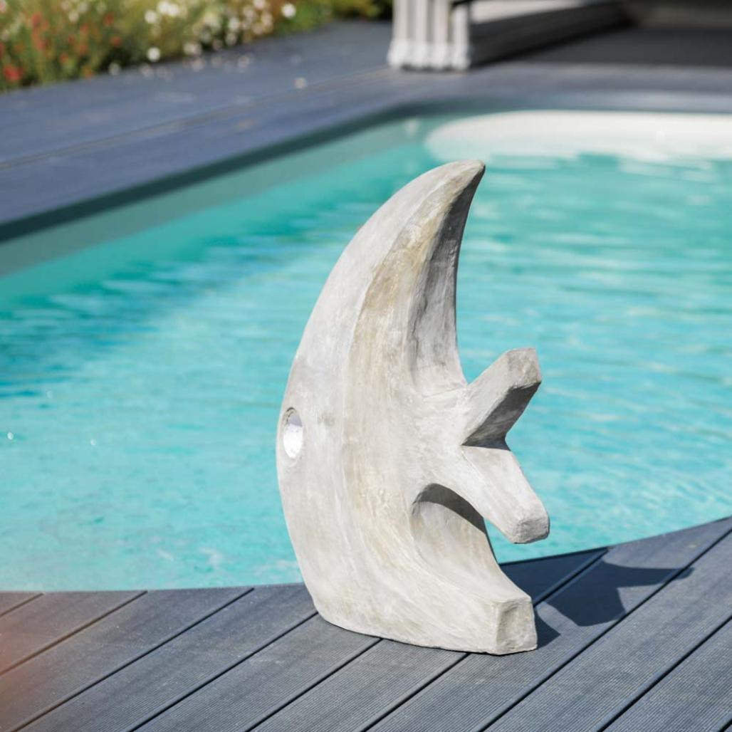 Sculpture contemporaine poisson 78 cm gris Sculpture contemporaine poisson 78 cm gris
