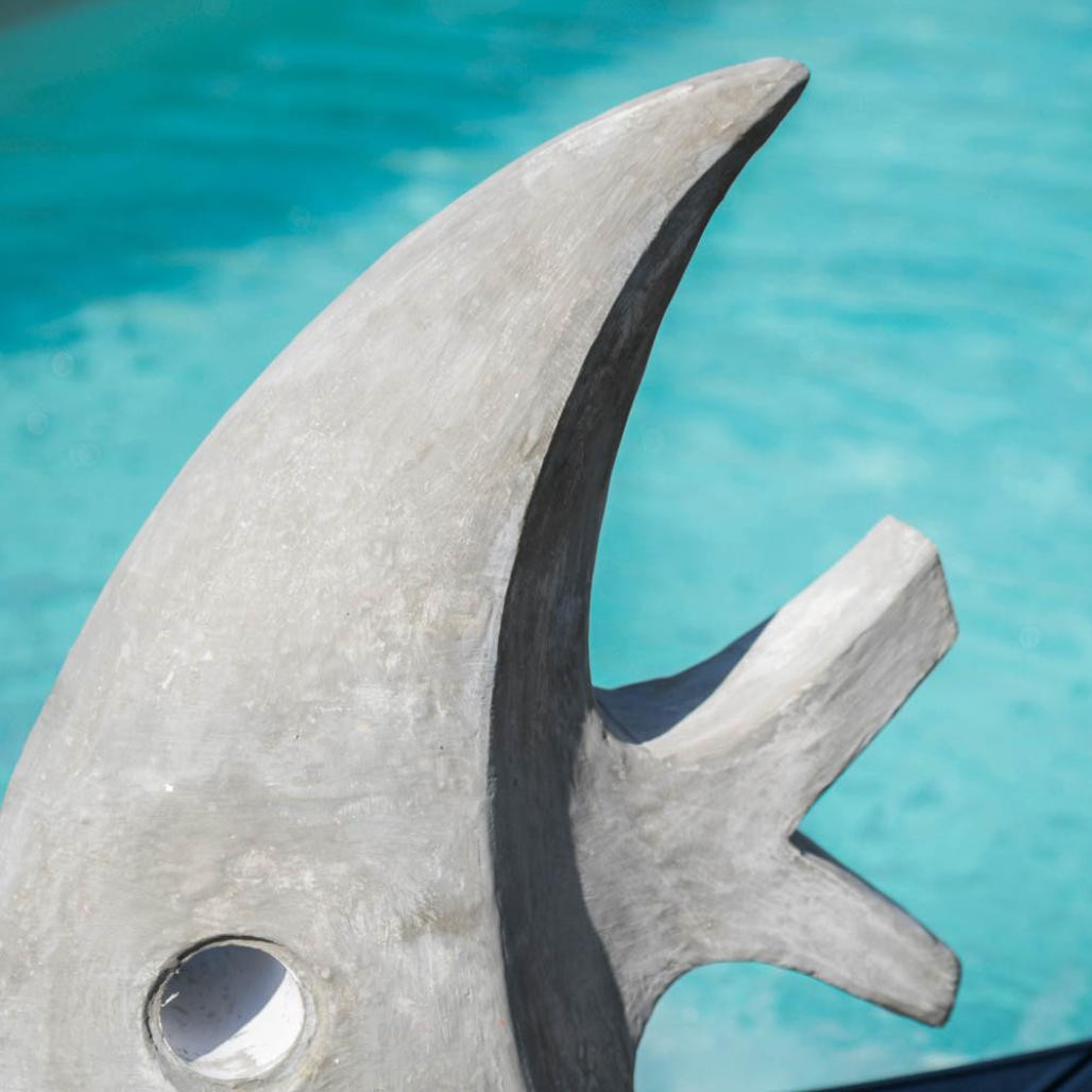 Sculpture contemporaine poisson 78 cm gris Sculpture contemporaine poisson 78 cm gris