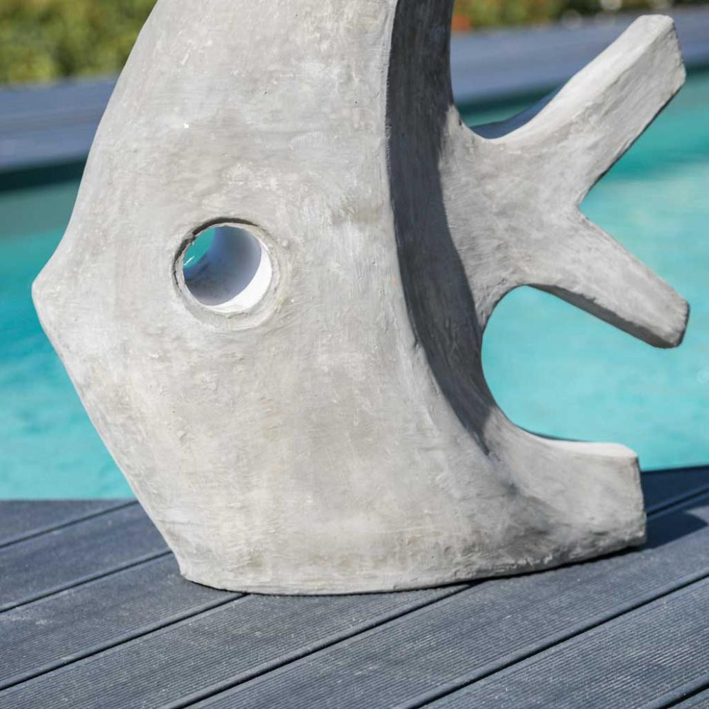 Sculpture contemporaine poisson 78 cm gris Sculpture contemporaine poisson 78 cm gris