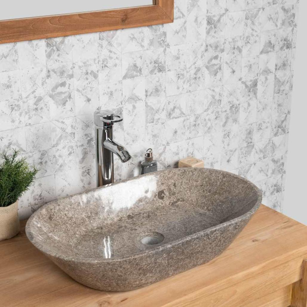 Vasque salle de bain à poser Eve gris 60cm