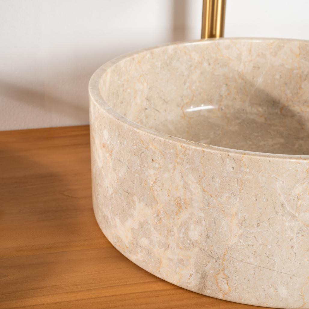 Vasque salle de bain en marbre Ulysse 40 cm crème Vasque salle de bain en marbre Ulysse 40 cm crème