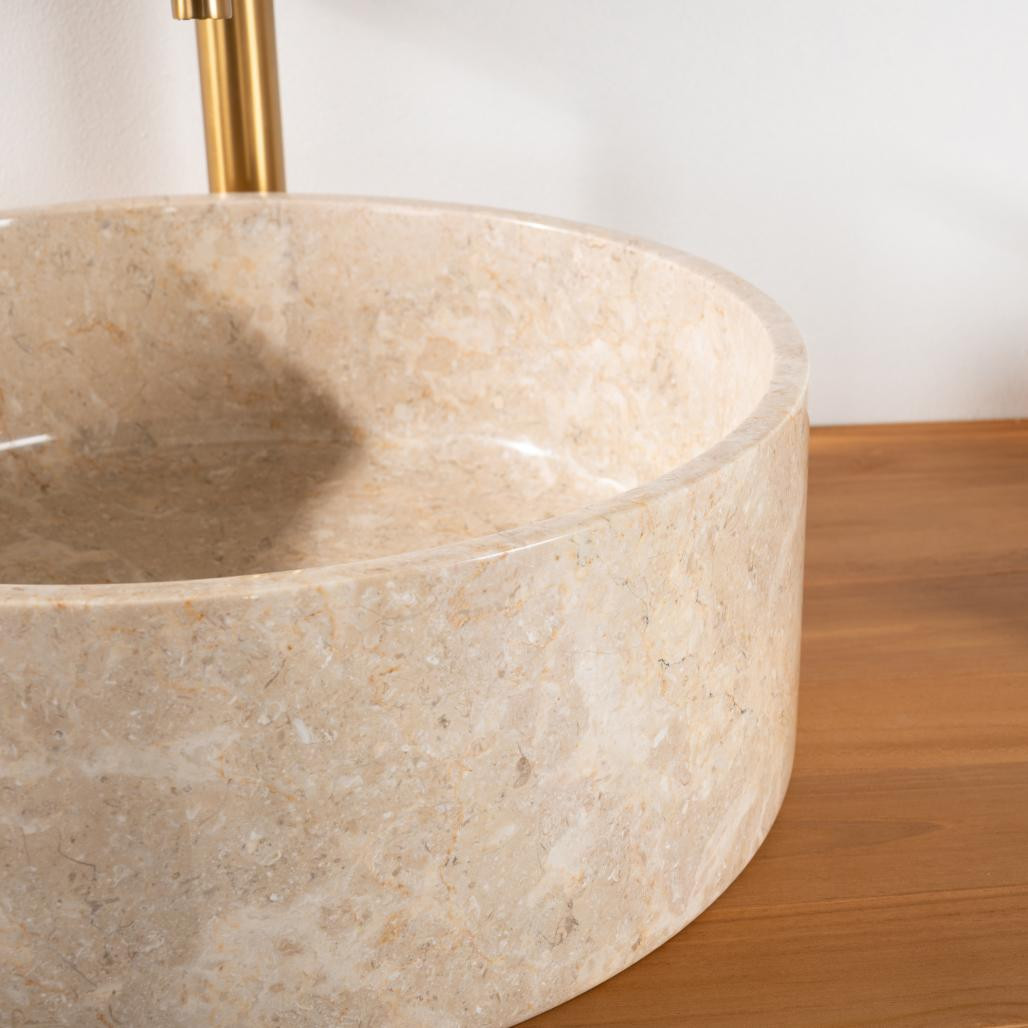 Vasque salle de bain en marbre Ulysse 40 cm crème Vasque salle de bain en marbre Ulysse 40 cm crème