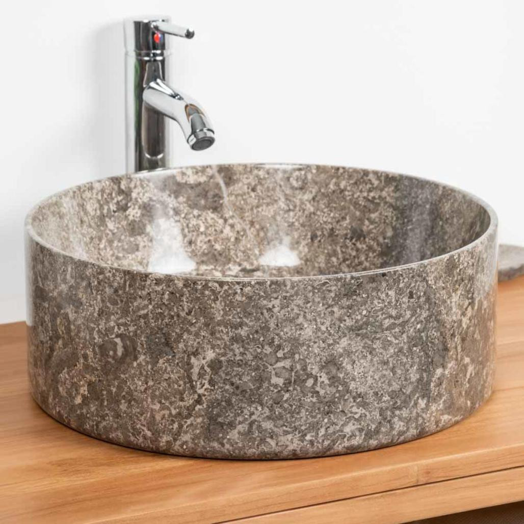 Vasque à poser en marbre pour salle de bain Ulysse 40 gris Vasque à poser en marbre pour salle de bain Ulysse 40 gris
