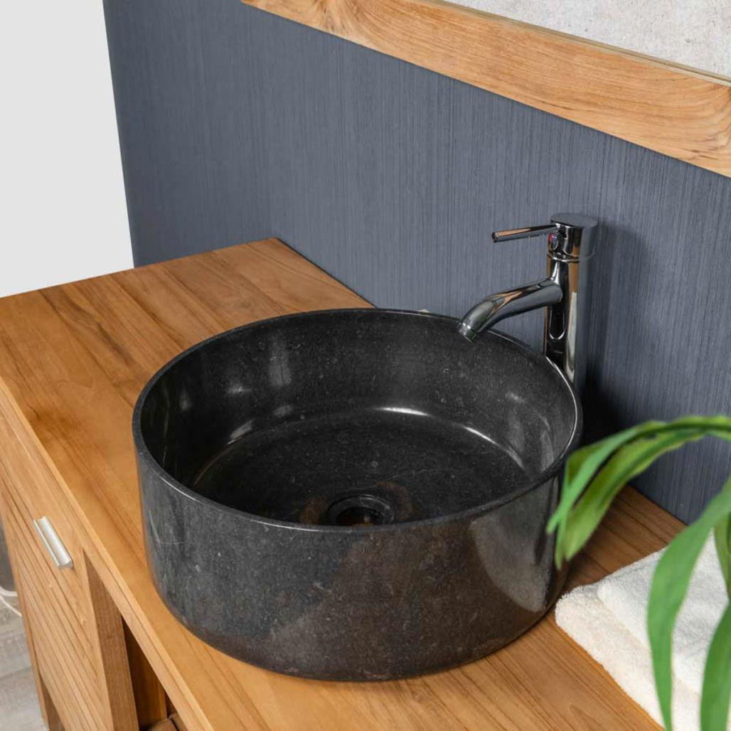 Grande vasque ronde à poser Ulysse 40 cm noir Grande vasque ronde à poser Ulysse 40 cm noir