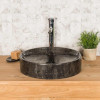 Grande vasque ronde à poser Mino noir 42cm