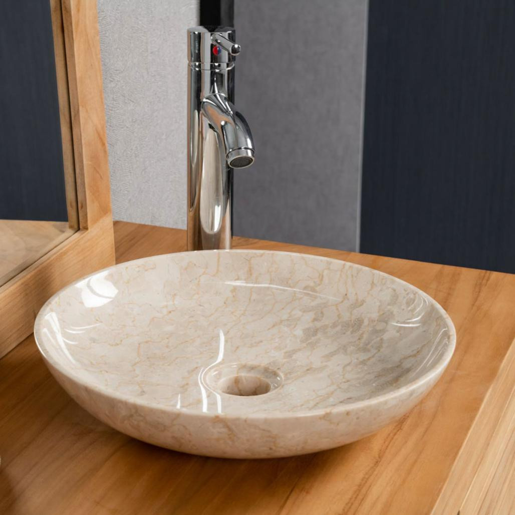 Vasque à poser salle de bain Lysom 35 cm creme Vasque à poser salle de bain Lysom 35 cm creme