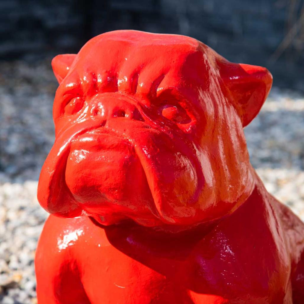 Statue jardin bulldog rouge 40cm Statue jardin bulldog rouge 40cm