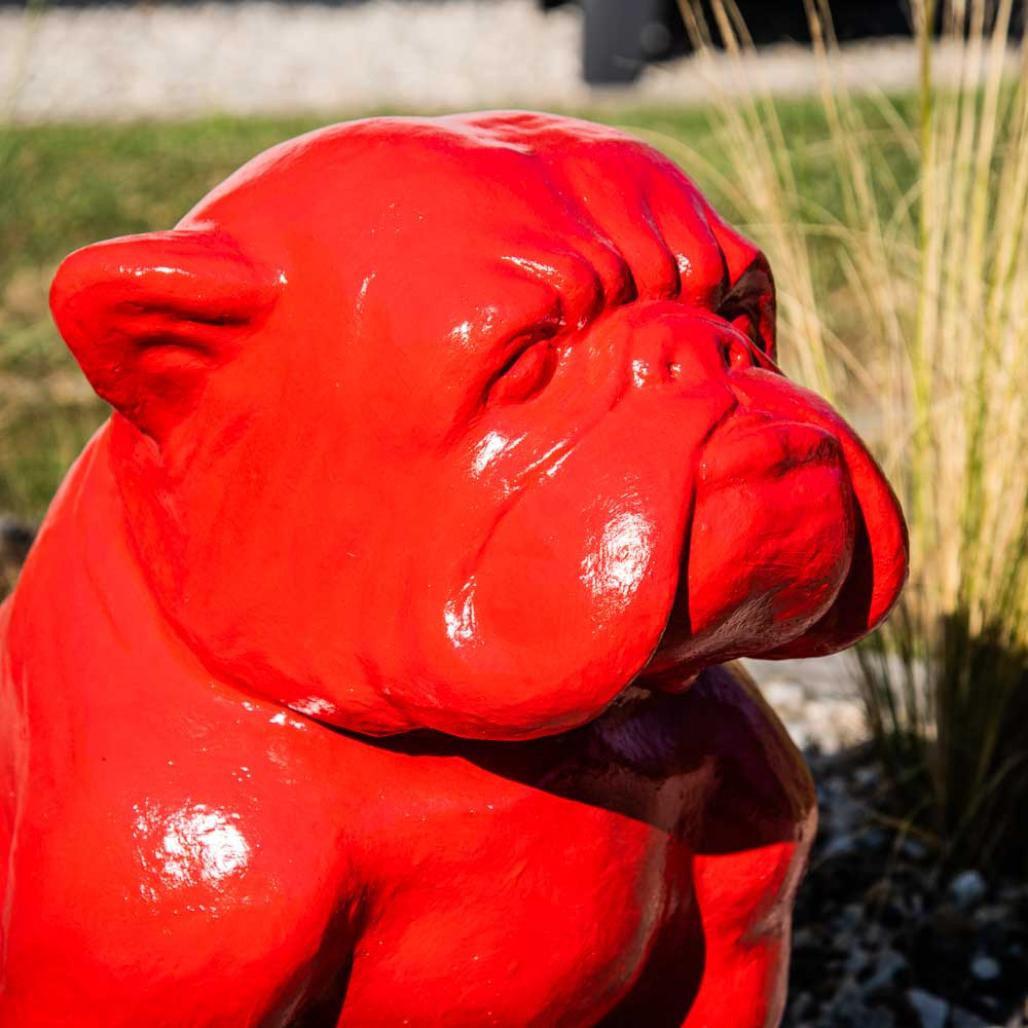 Statue jardin bulldog rouge 40cm Statue jardin bulldog rouge 40cm