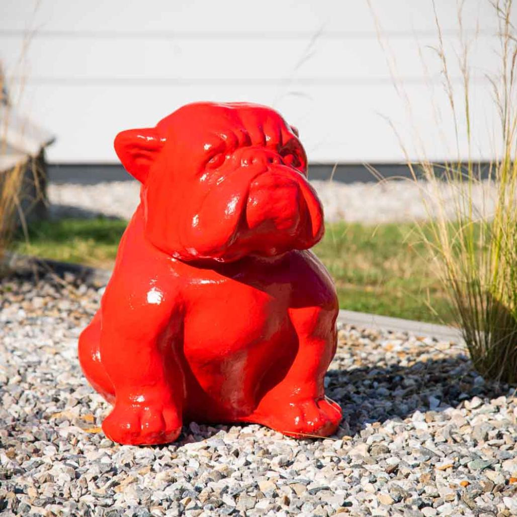 Statue jardin bulldog rouge 40cm Statue jardin bulldog rouge 40cm