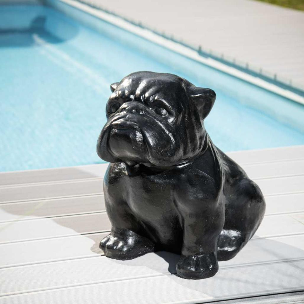 Sculpture contemporaine bulldog 40cm noir Sculpture contemporaine bulldog 40cm noir