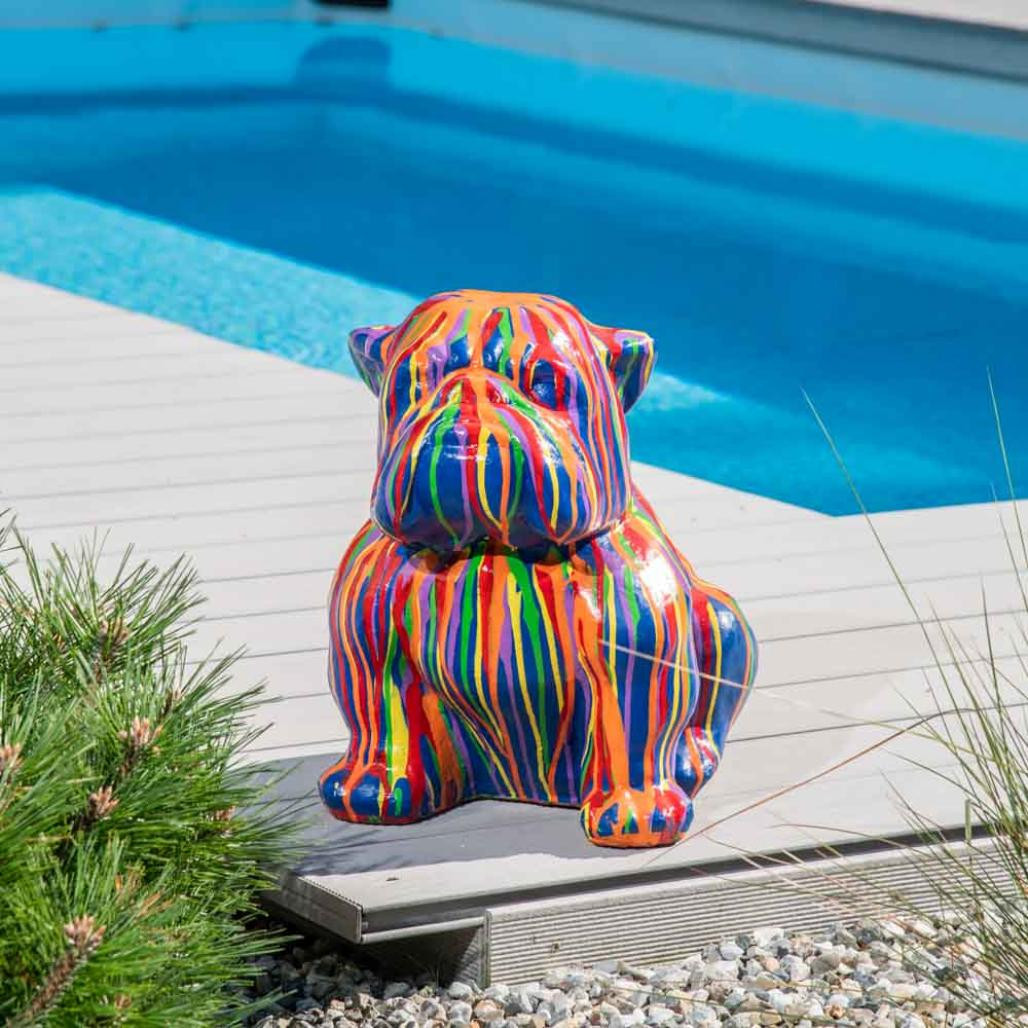 Statue de jardin déco moderne bouledogue 40cm trash Statue de jardin déco moderne bouledogue 40cm trash