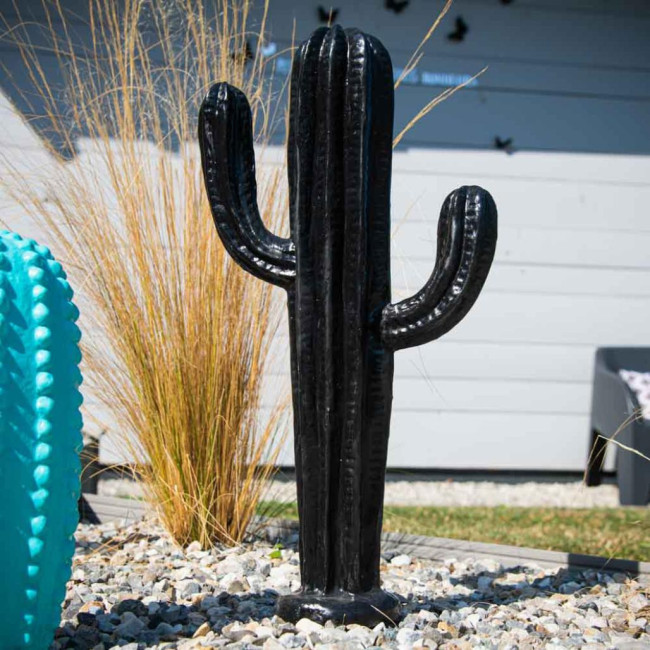 Sculpture moderne cactus noir 50cm
