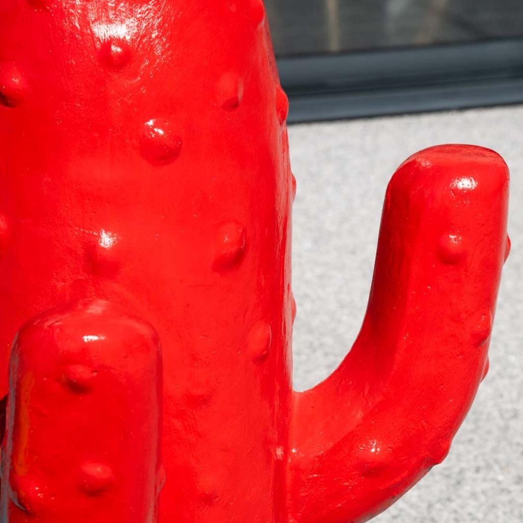 Déco jardin cactus rouge grand modèle 105cm Déco jardin cactus rouge grand modèle 105cm