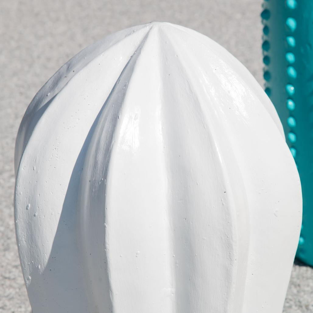 Sculpture jardin cactus blanc 70cm Sculpture jardin cactus blanc 70cm