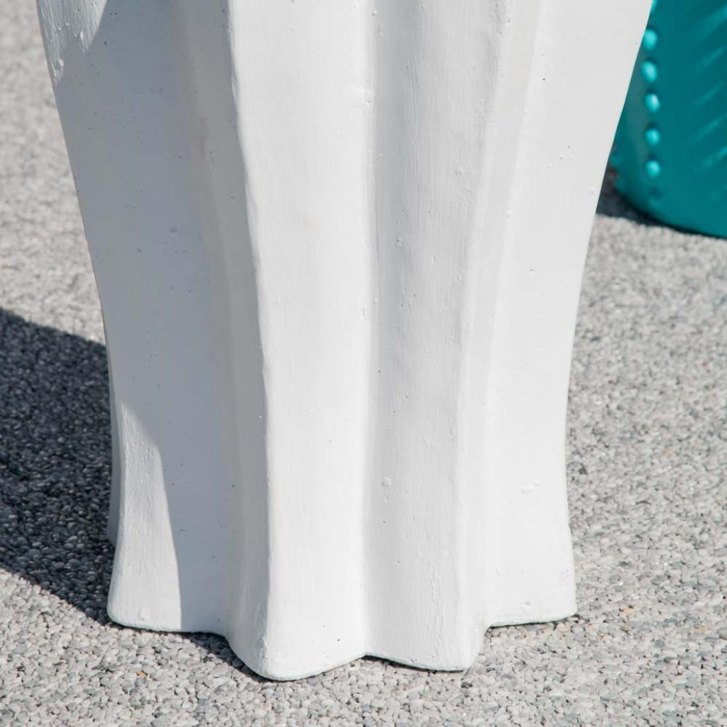 Sculpture jardin cactus blanc 70cm Sculpture jardin cactus blanc 70cm