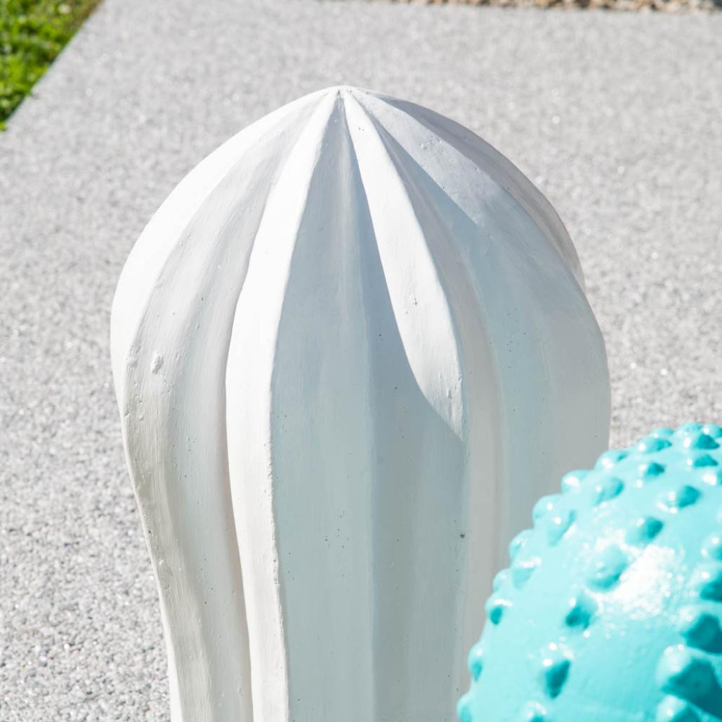Sculpture jardin cactus blanc 70cm Sculpture jardin cactus blanc 70cm