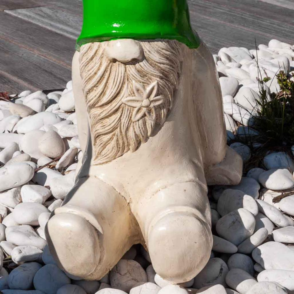 Gnome jardin déco assis 50cm vert Gnome jardin déco assis 50cm vert