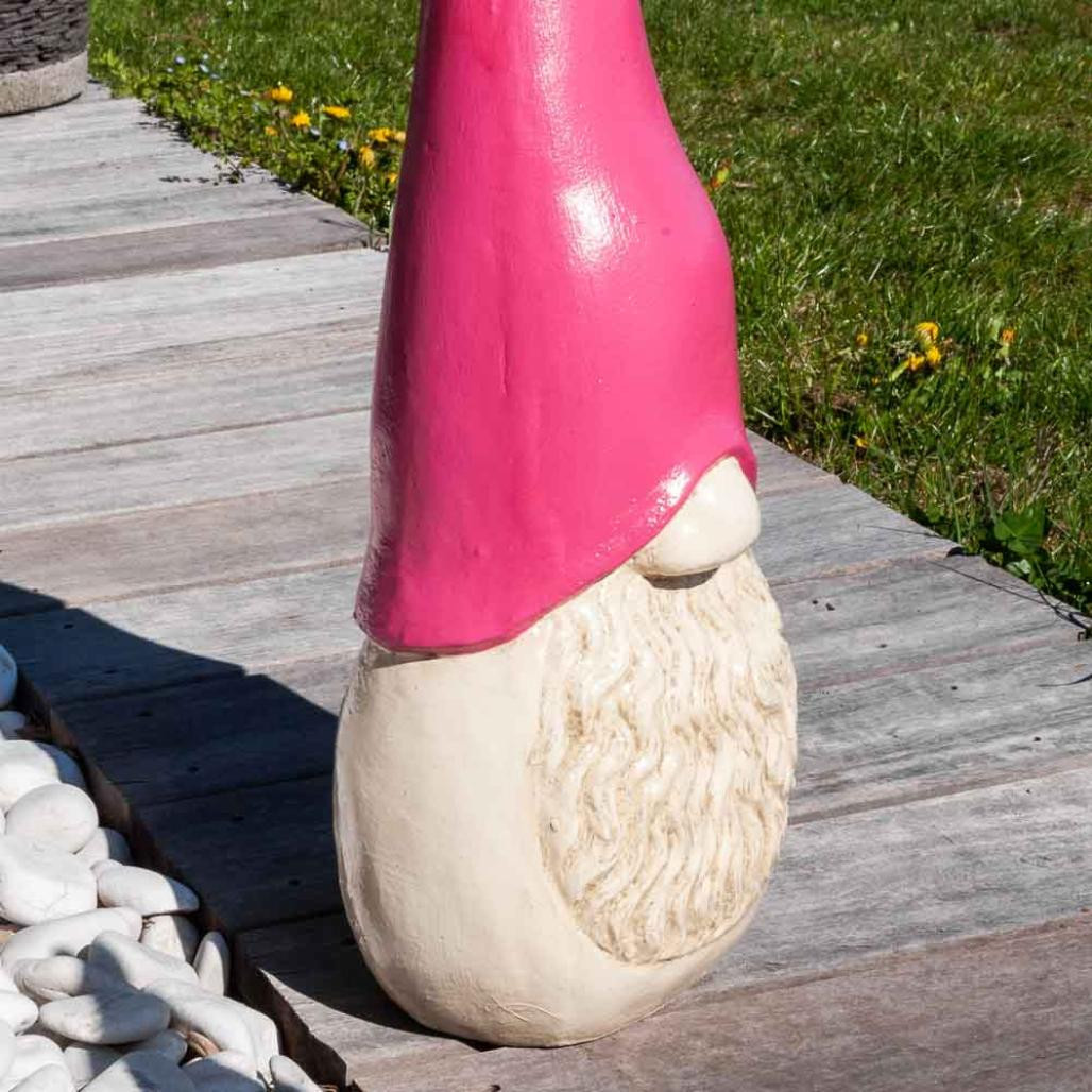 Statue moderne jardin tomte suédois rose 50 cm Statue moderne jardin tomte suédois rose 50 cm