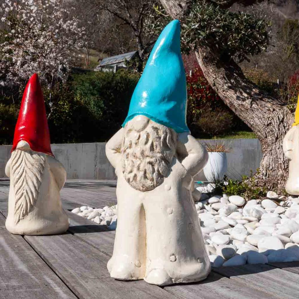 Sculpture jardin déco tomte 50 cm turquoise Sculpture jardin déco tomte 50 cm turquoise
