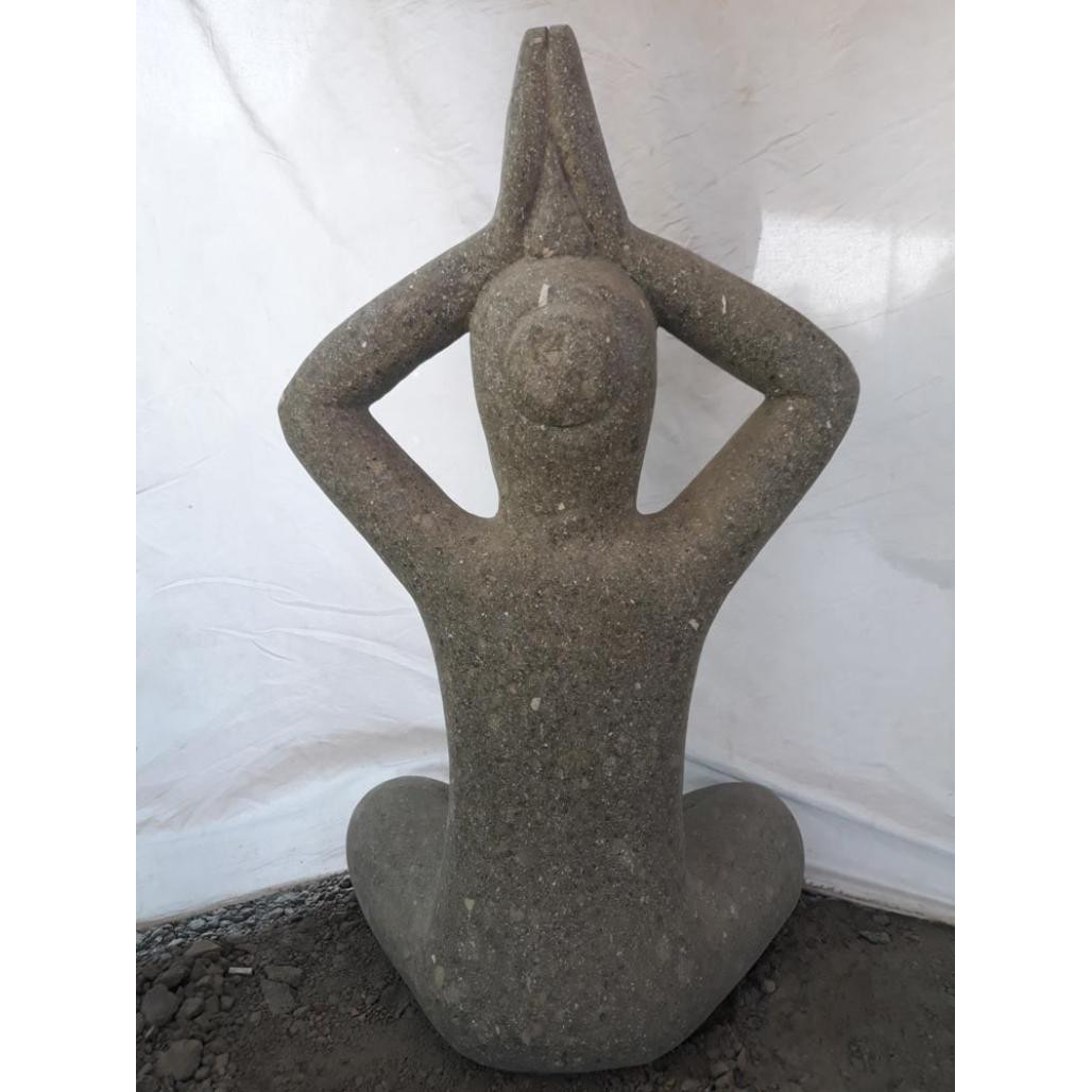 Sculpture zen en pierre femme position yoga 100 cm Sculpture zen en pierre femme position yoga 100 cm