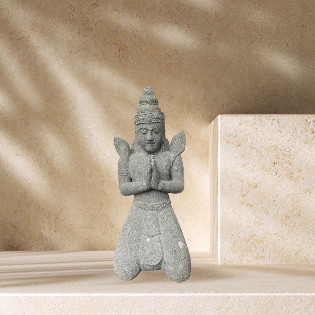 Statue zen en pierre bouddha teppanom 60cm