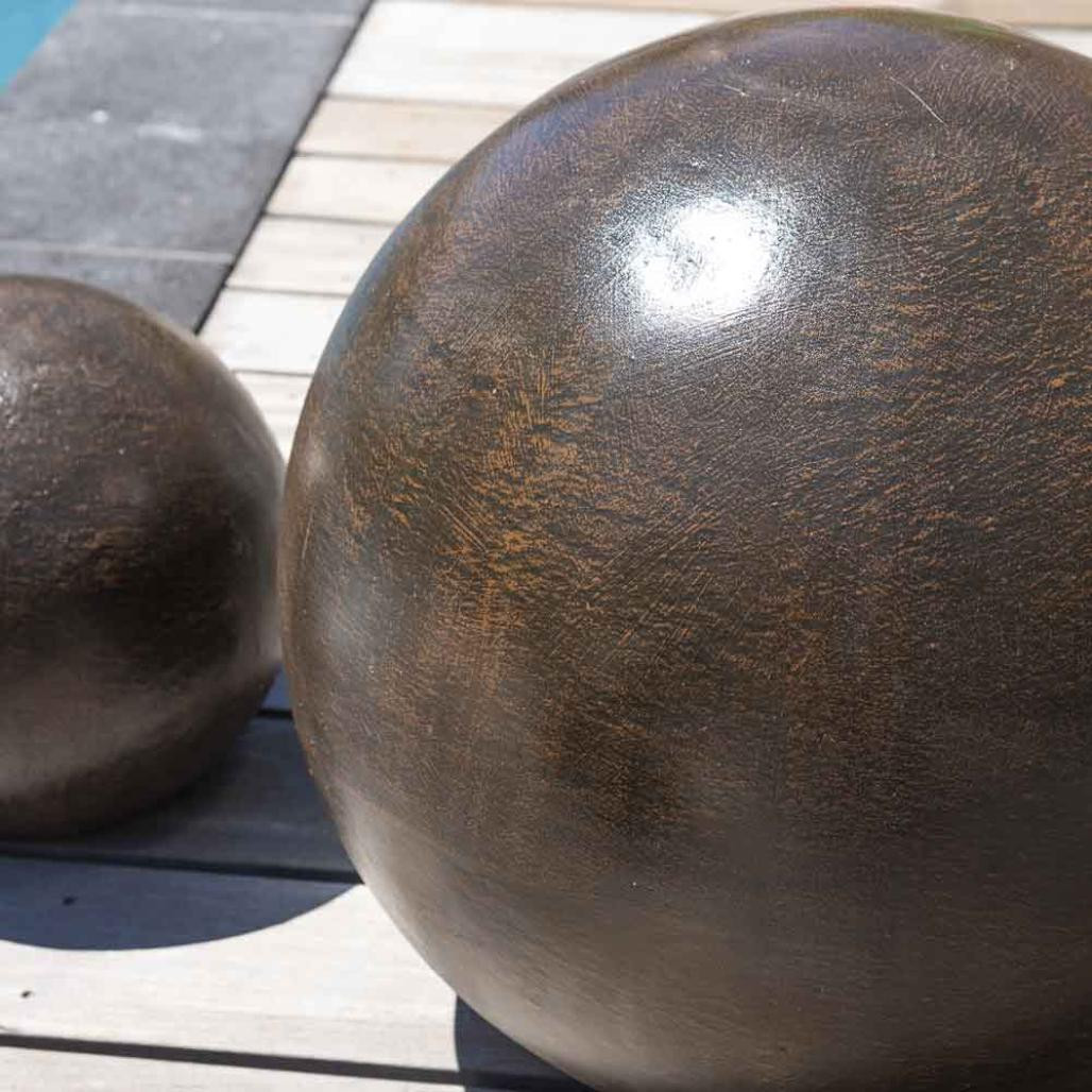 Trio boules décoratives extérieur brun