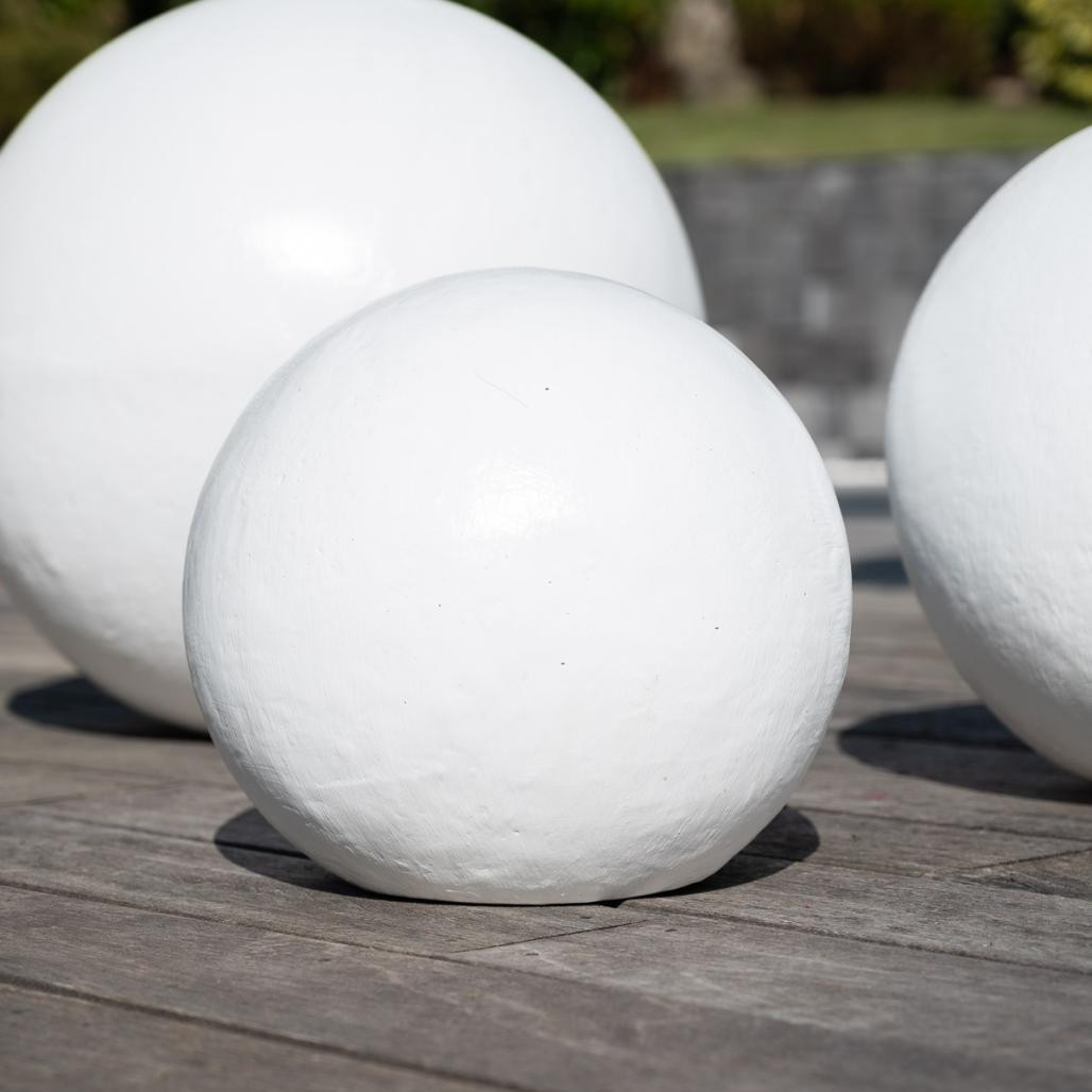 Boules déco design trio blanc Boules déco design trio blanc