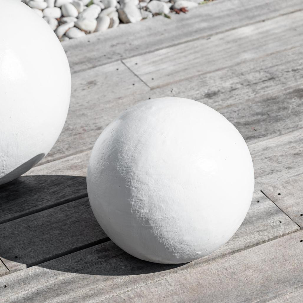 Boules déco design trio blanc Boules déco design trio blanc
