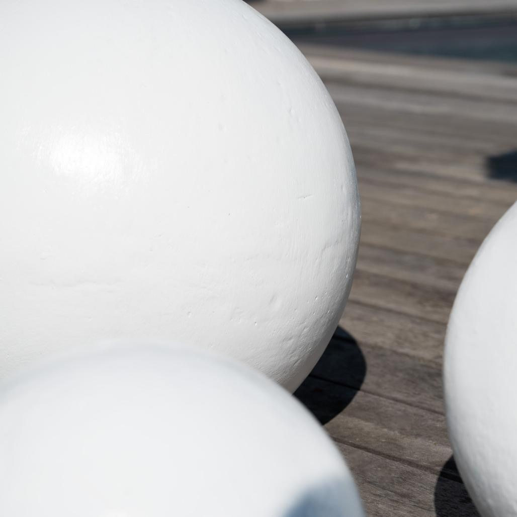 Boules déco design trio blanc Boules déco design trio blanc