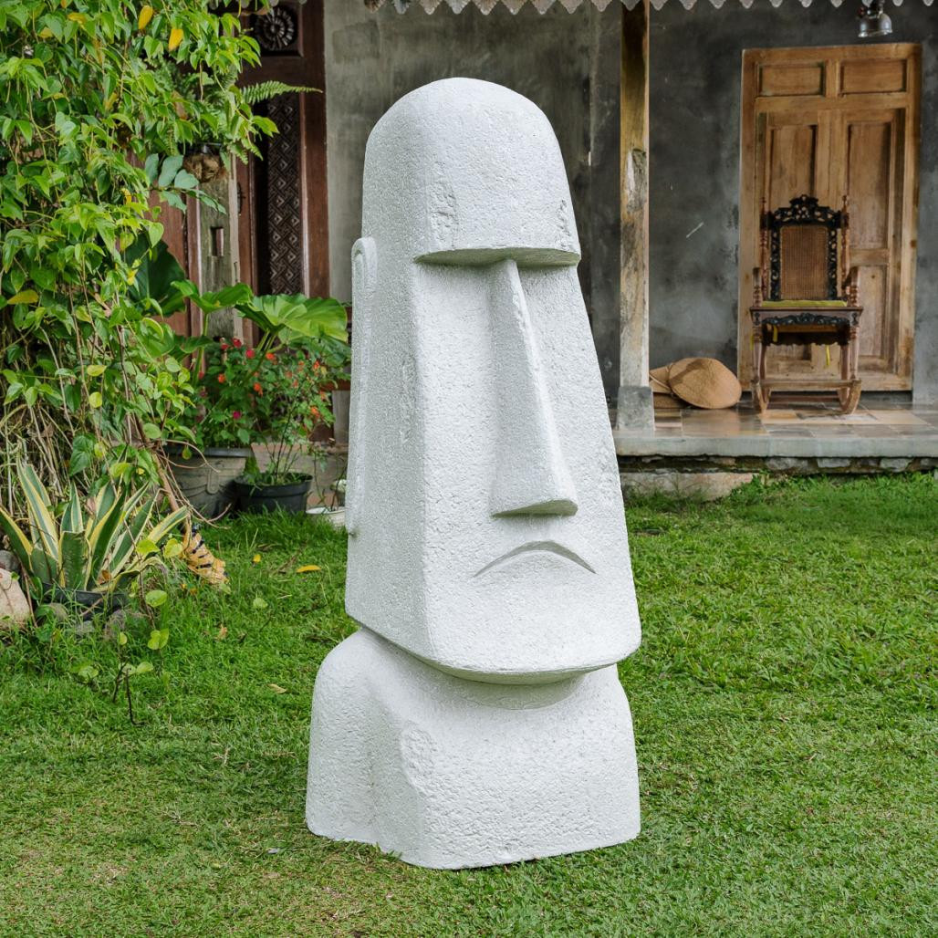 Statue de jardin moai géant de l'île de pâques en fibrociment 2m Statue de jardin moai géant de l'île de pâques en fibrociment 2m