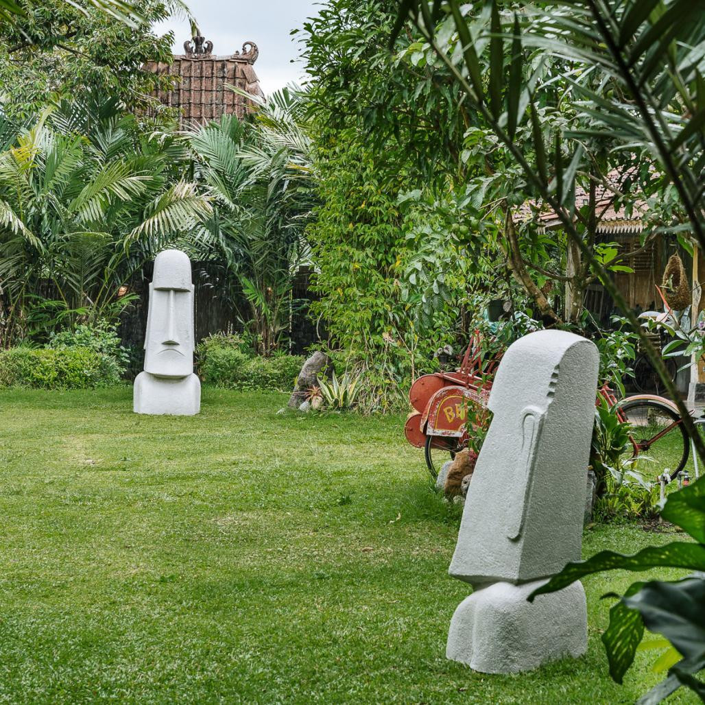 Statue de jardin moai géant de l'île de pâques en fibrociment 2m Statue de jardin moai géant de l'île de pâques en fibrociment 2m