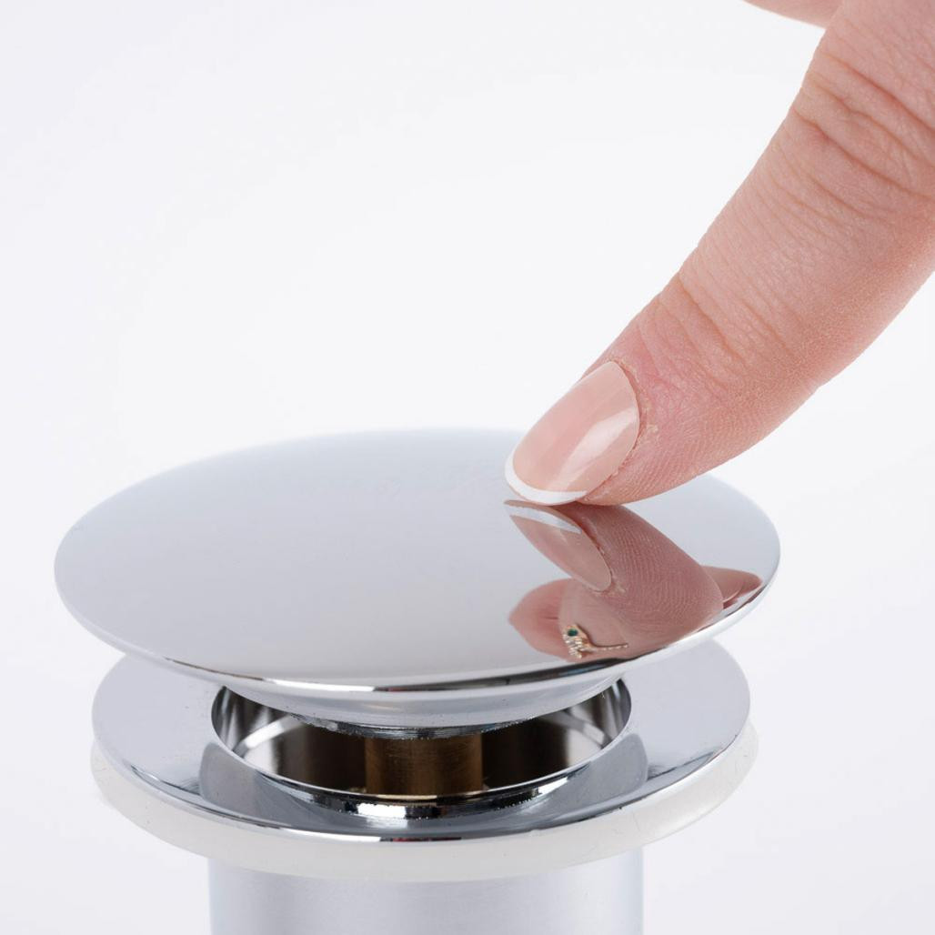 Bonde clic-clac pour vasque sans trop plein, chromé Bonde clic-clac pour vasque sans trop plein, chromé