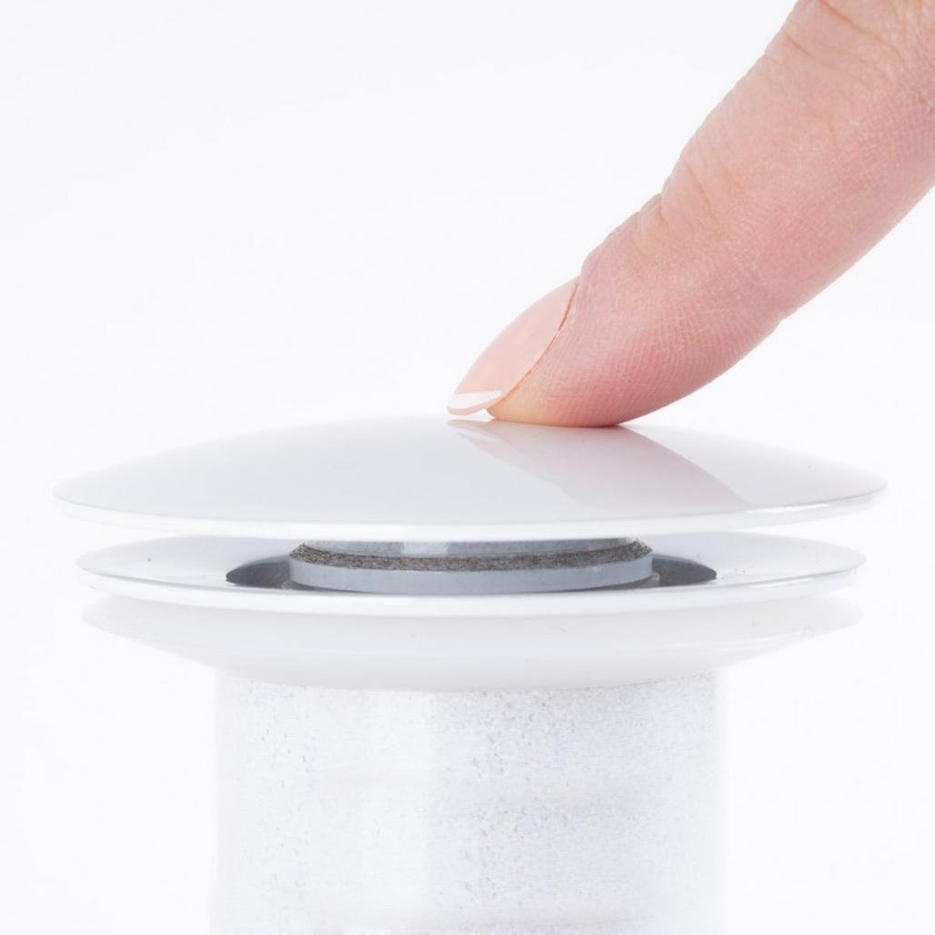 Bonde clic-clac lavabo sans trop plein, blanc Bonde clic-clac lavabo sans trop plein, blanc